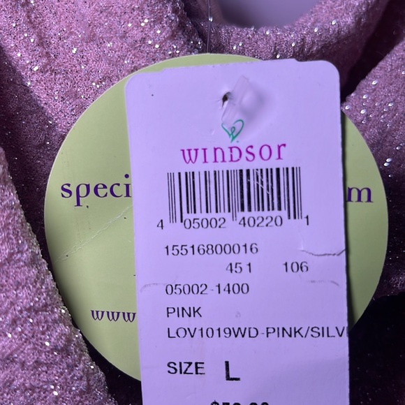 Lola Formal High Slit Glitzy Glitter Dress | Sparkly dress Silver and Pink - Picture 6 of 6